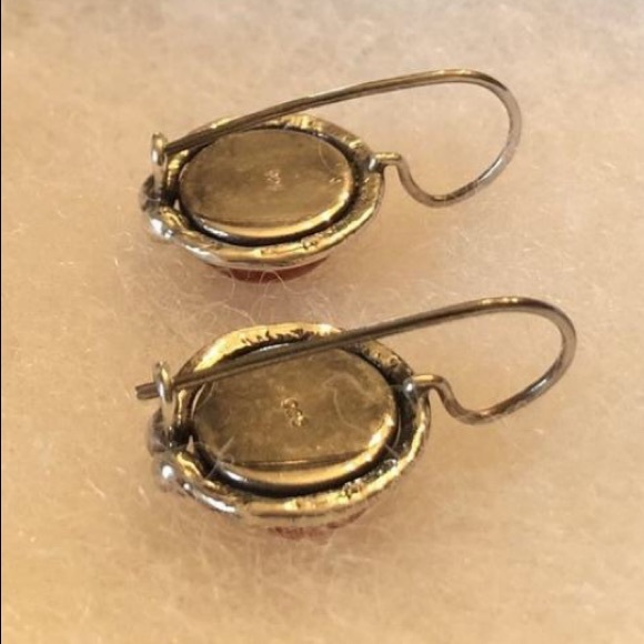 Vintage Silpada Sterling Silver Red Sponge Coral Earrings W0876 - Picture 15 of 16